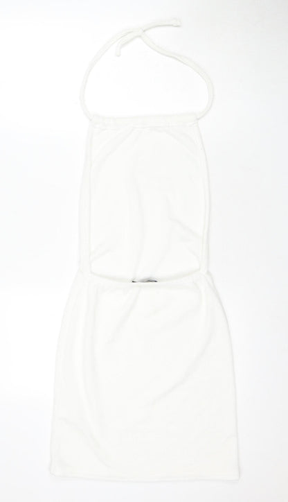 PrettyLittleThing Women's White Sleeveless Dress Size 12