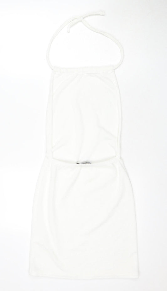 PrettyLittleThing Women's White Sleeveless Dress Size 12