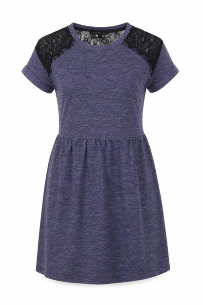 Topshop Women's Grey A-Line Lace Dress Size 4