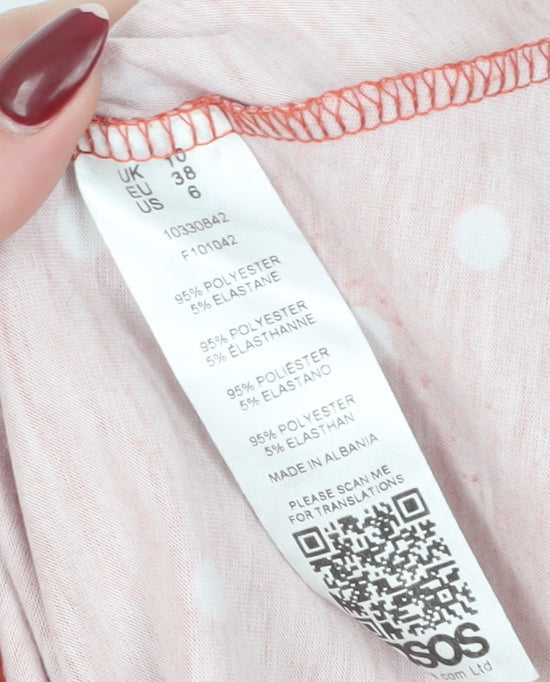 ASOS Women's Red Polka Dot A-Line Skirt Size 10