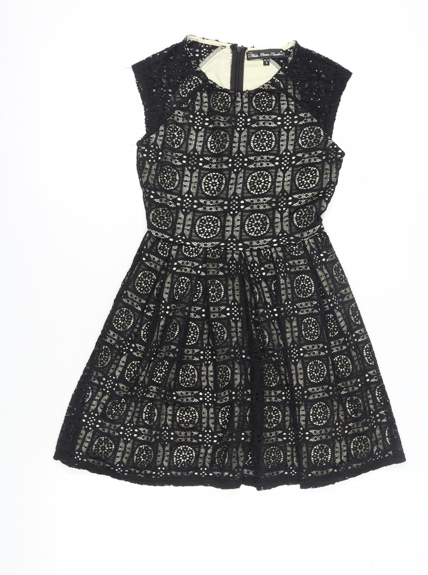 Helo Loves London Women's Black Fit & Flare Dress Size 8