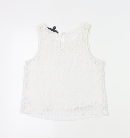 Womens UK Size 8 Topshop White Camisole Tank