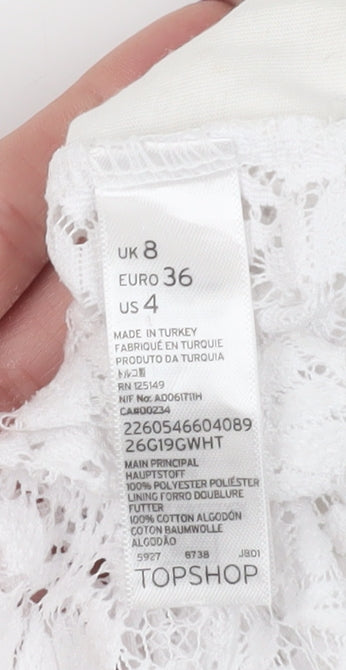 Womens UK Size 8 Topshop White Camisole Tank