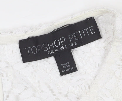 Womens UK Size 8 Topshop White Camisole Tank