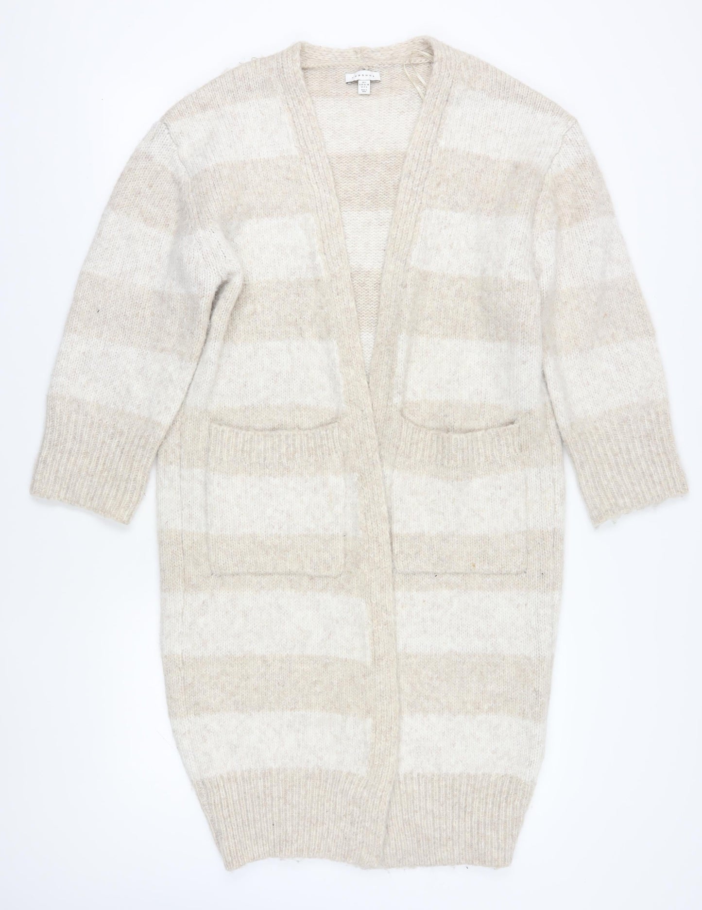 Womens UK Size S Topshop Beige Cardigan Jumper