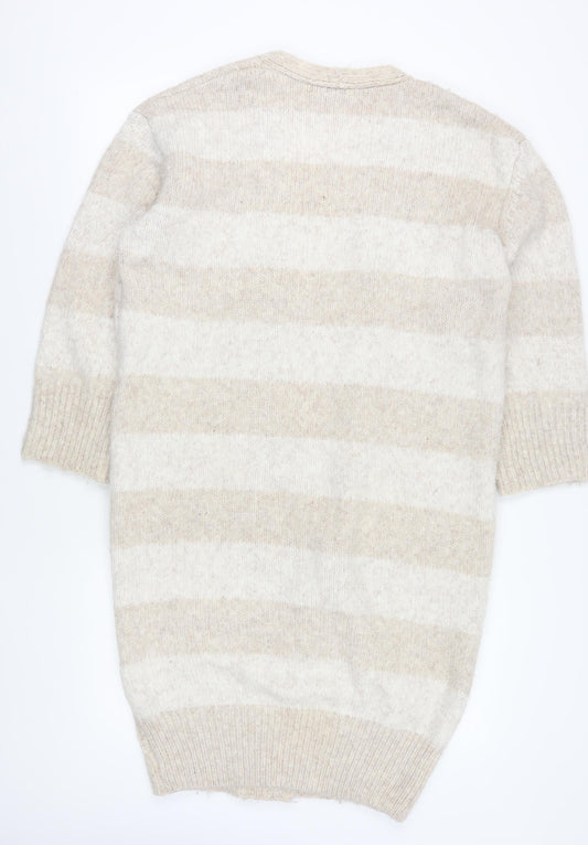 Womens UK Size S Topshop Beige Cardigan Jumper