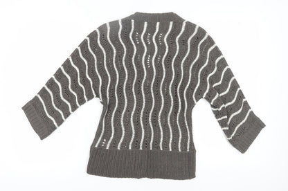 Womens UK Size S Roman Originals Grey Cardigan Jumper