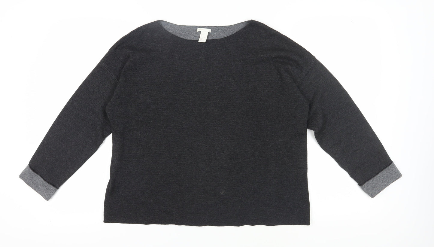 Womens UK Size L H&M Black Pullover Jumper