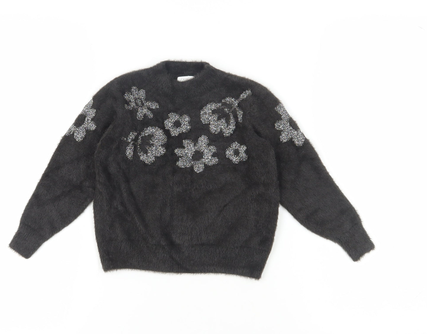 Next Girls Black Floral Pullover Jumper - Size 5 Years