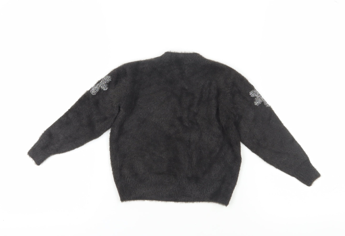 Next Girls Black Floral Pullover Jumper - Size 5 Years