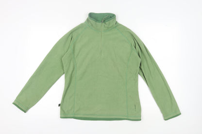 Mountain Life Women's Green 1/4 Zip Fleece Sweatshirt Size 12