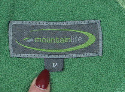 Mountain Life Women's Green 1/4 Zip Fleece Sweatshirt Size 12