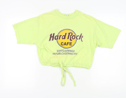 Velero Sport Hard Rock Cafe Unisex Green Cropped T-Shirt, Medium, Casual