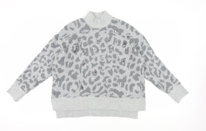 Womens UK Size M Oasis Grey Pullover Jumper