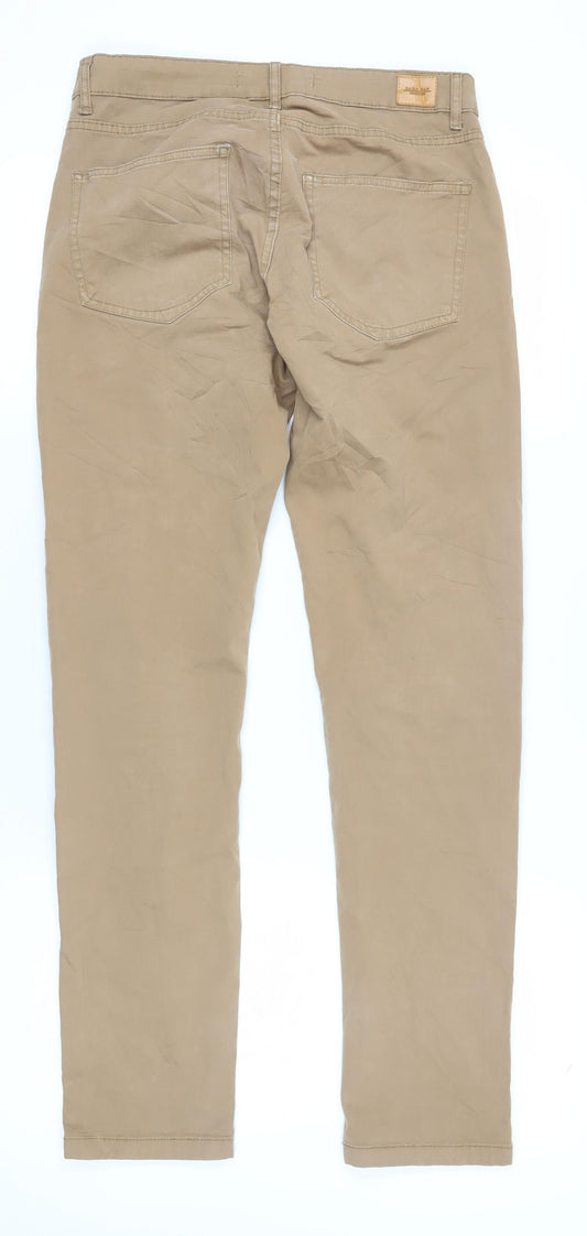 Zara Men Beige Chino Trousers Size M Straight Fit