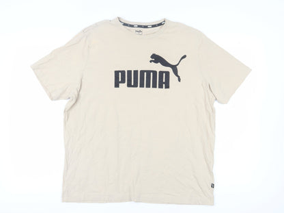 Puma Men's Beige XL T-Shirt, Crew Neck, Short Sleeve