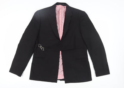 Mens UK Size 38 Boohoo Regular Black Suit Jacket