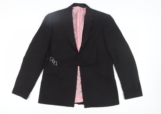 Mens UK Size 38 Boohoo Regular Black Suit Jacket