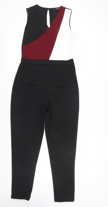 Quiz Women's Black Colourblock Jumpsuit Size 12
