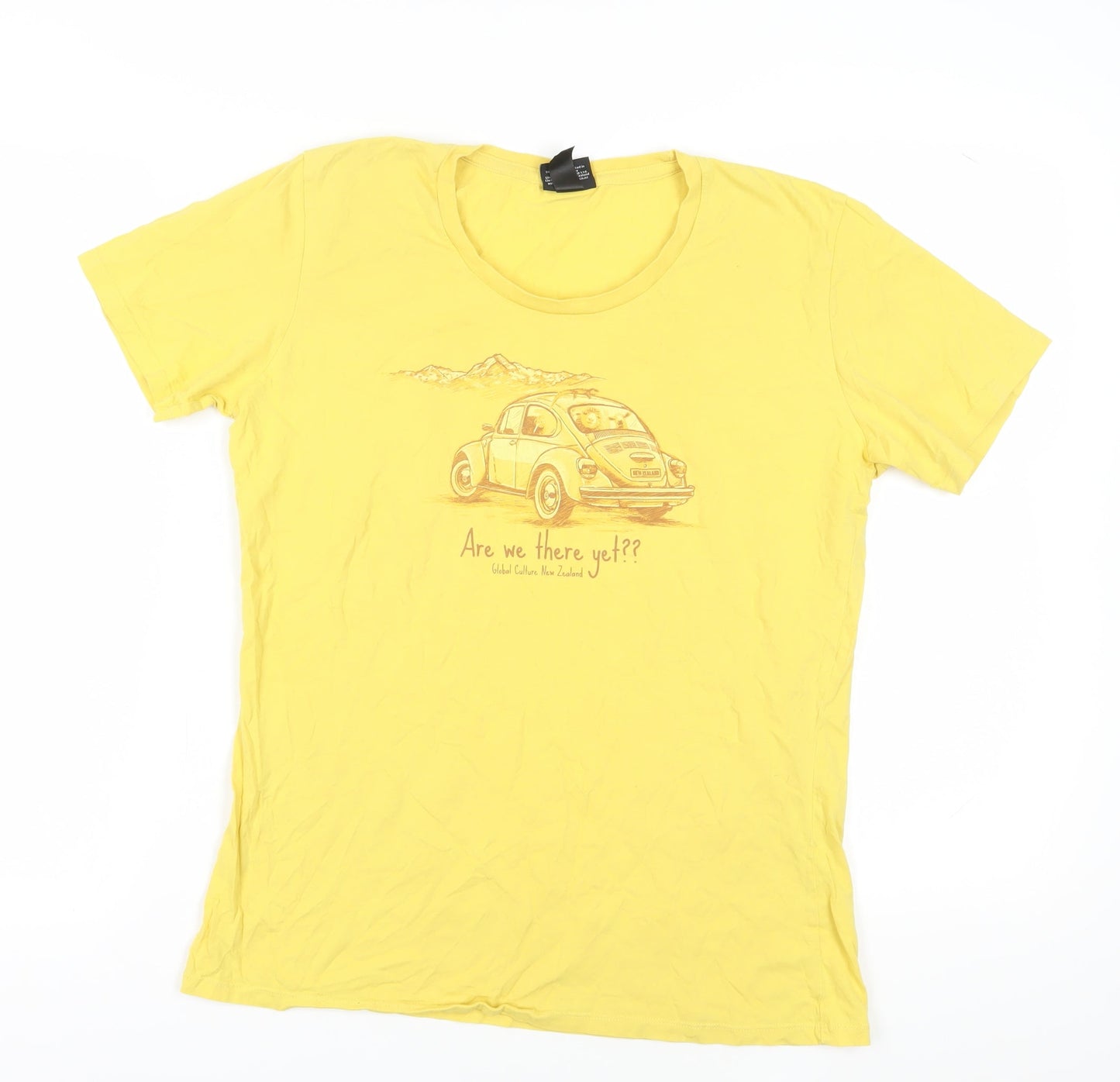 globalculture Unisex Yellow XL T-Shirt Round Neck Casual