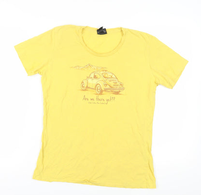 globalculture Unisex Yellow XL T-Shirt Round Neck Casual