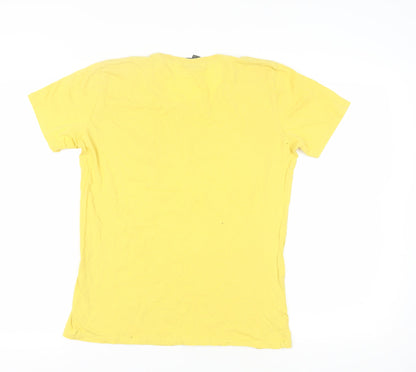 globalculture Unisex Yellow XL T-Shirt Round Neck Casual
