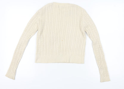 Womens UK Size XS Pull & Bear Ivory Jumper Jumper