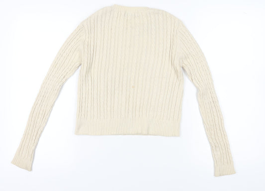 Womens UK Size XS Pull & Bear Ivory Jumper Jumper