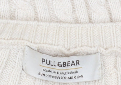 Womens UK Size XS Pull & Bear Ivory Jumper Jumper
