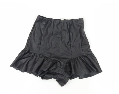 ASOS Black Ruffle Wrap Shorts for Women Size 10