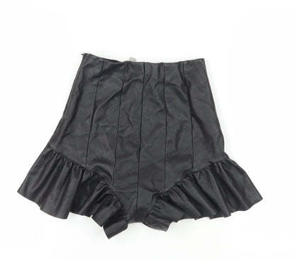 ASOS Black Ruffle Wrap Shorts for Women Size 10