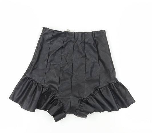 ASOS Black Ruffle Wrap Shorts for Women Size 10