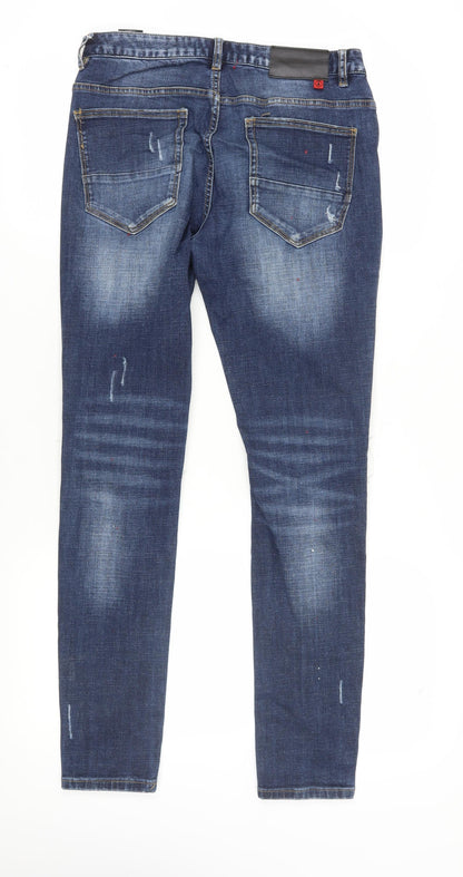 Lorenzo Veratti Men's Blue Skinny Distressed Jeans 32