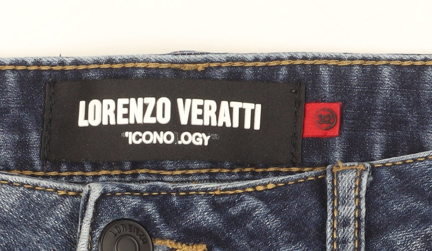 Lorenzo Veratti Men's Blue Skinny Distressed Jeans 32