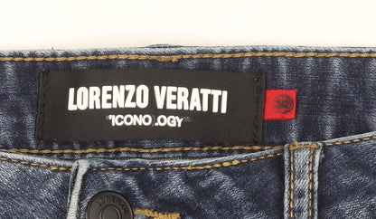 Lorenzo Veratti Men's Blue Skinny Distressed Jeans 32