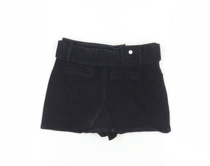 NOTAWEAR Women's Black Biker Shorts, Cotton, S, Belted
