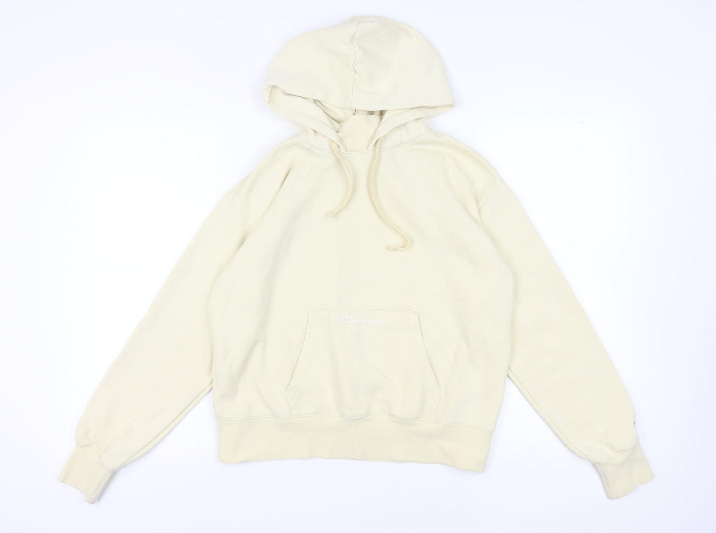 Champion Women's Beige Hoodie Large Cotton Relaxed