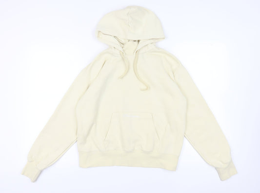 Champion Women's Beige Hoodie Large Cotton Relaxed