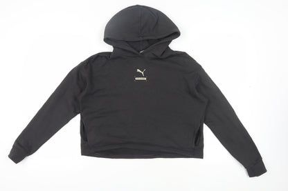Puma Unisex Black Hoodie Cotton Pullover S Size