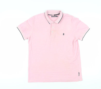French Connection Men's Pink Polo M Short Sleeve