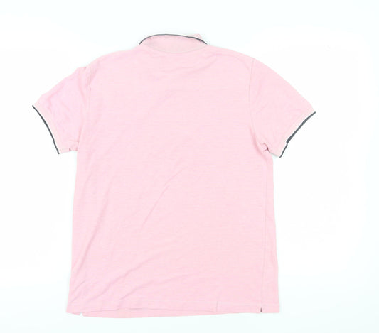 French Connection Men's Pink Polo M Short Sleeve