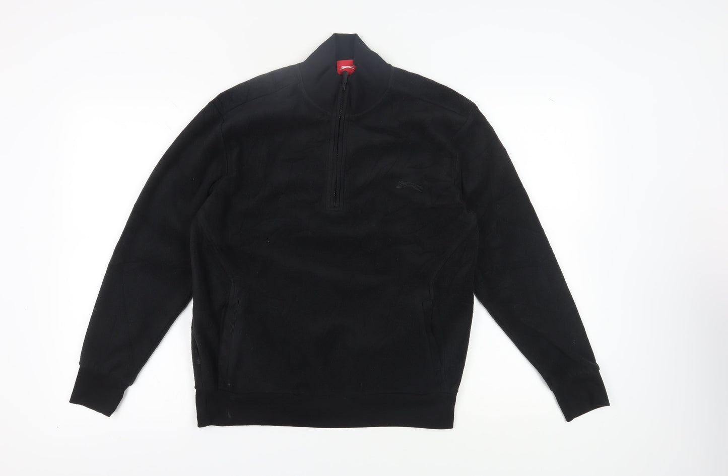 Mens UK Size M Slazenger Black 1/2 Zip Sweatshirt