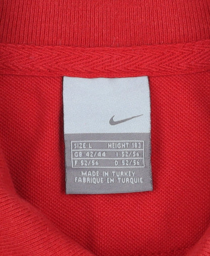 Nike Men's Red Polo Shirt L Size Short Sleeve Logo