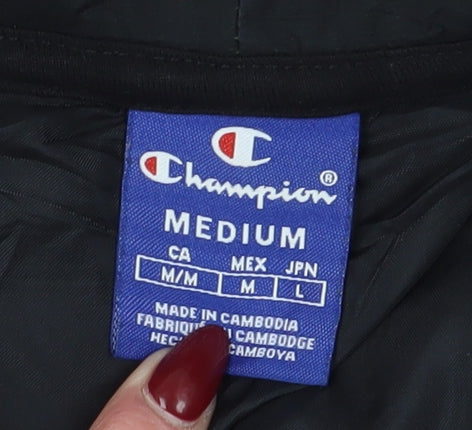 Champion Women's Black Fleece Puffer Jacket Medium