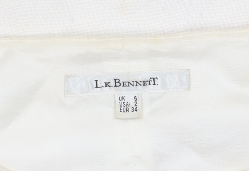 L.K. Bennett Women's Ivory Sequin Sheath Dress Size 6