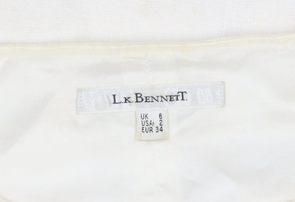 L.K. Bennett Women's Ivory Sequin Sheath Dress Size 6