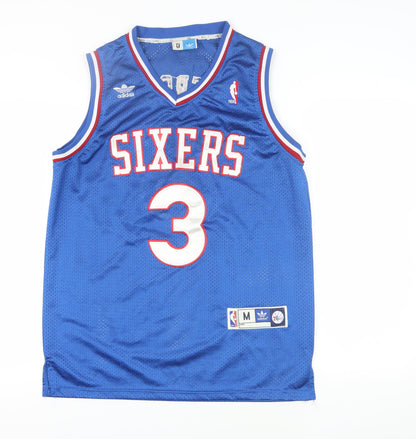 Adidas Men's Blue Sixers Iverson Sleeveless Sports Jersey M
