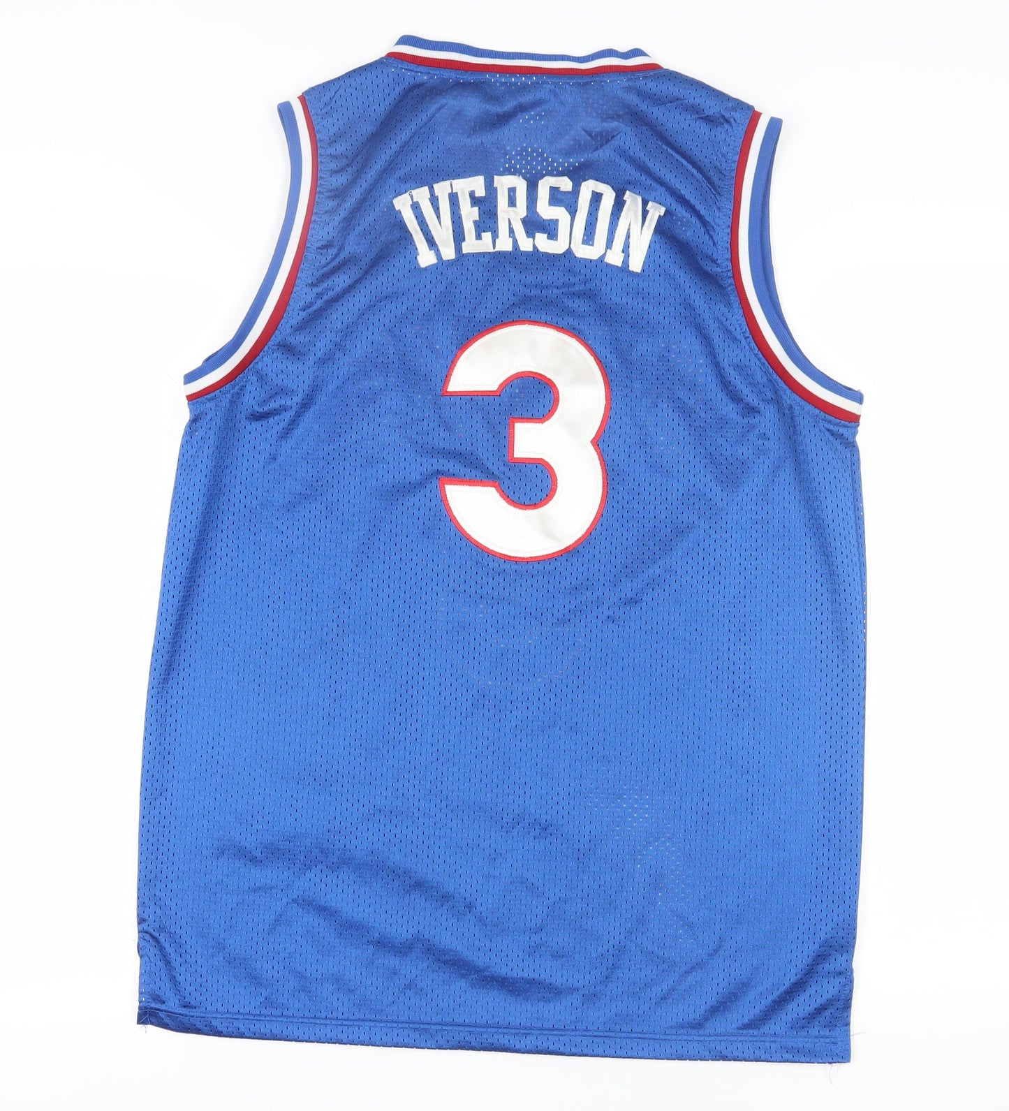 Adidas Men's Blue Sixers Iverson Sleeveless Sports Jersey M