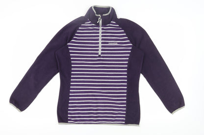 Craghoppers Women's Purple Striped 1/4 Zip Pullover UK 12