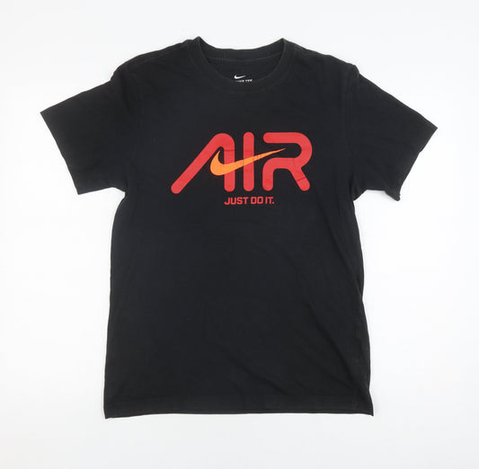 Nike Men's Black Sports T-Shirt, Size S, Graphic Print, Cotton